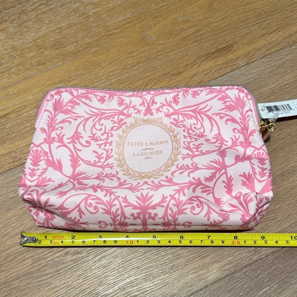Estee Lauder Laduree Pink and Gold Cosmetic Bag